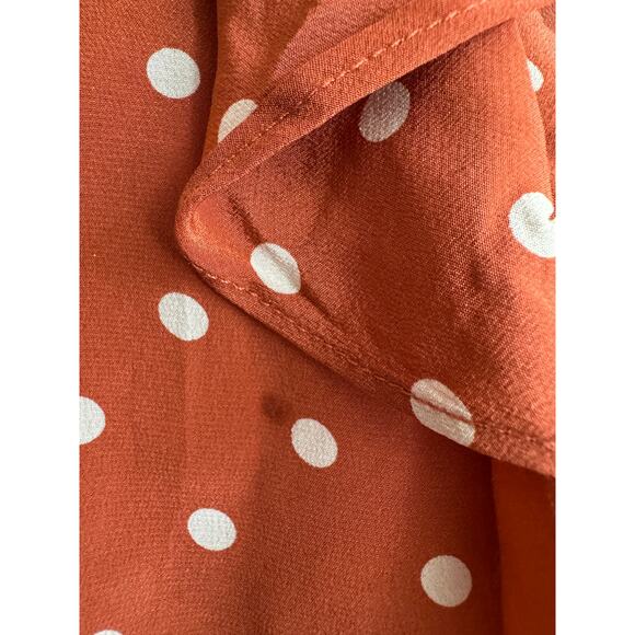 Women’s Realisation Par Cher 100% Silk Polka Dot Print V-Neck Crop Top - Picture 3 of 5